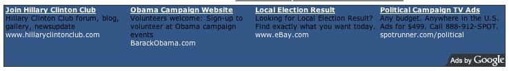 Google AdWords Screen Capture from 11/4/07